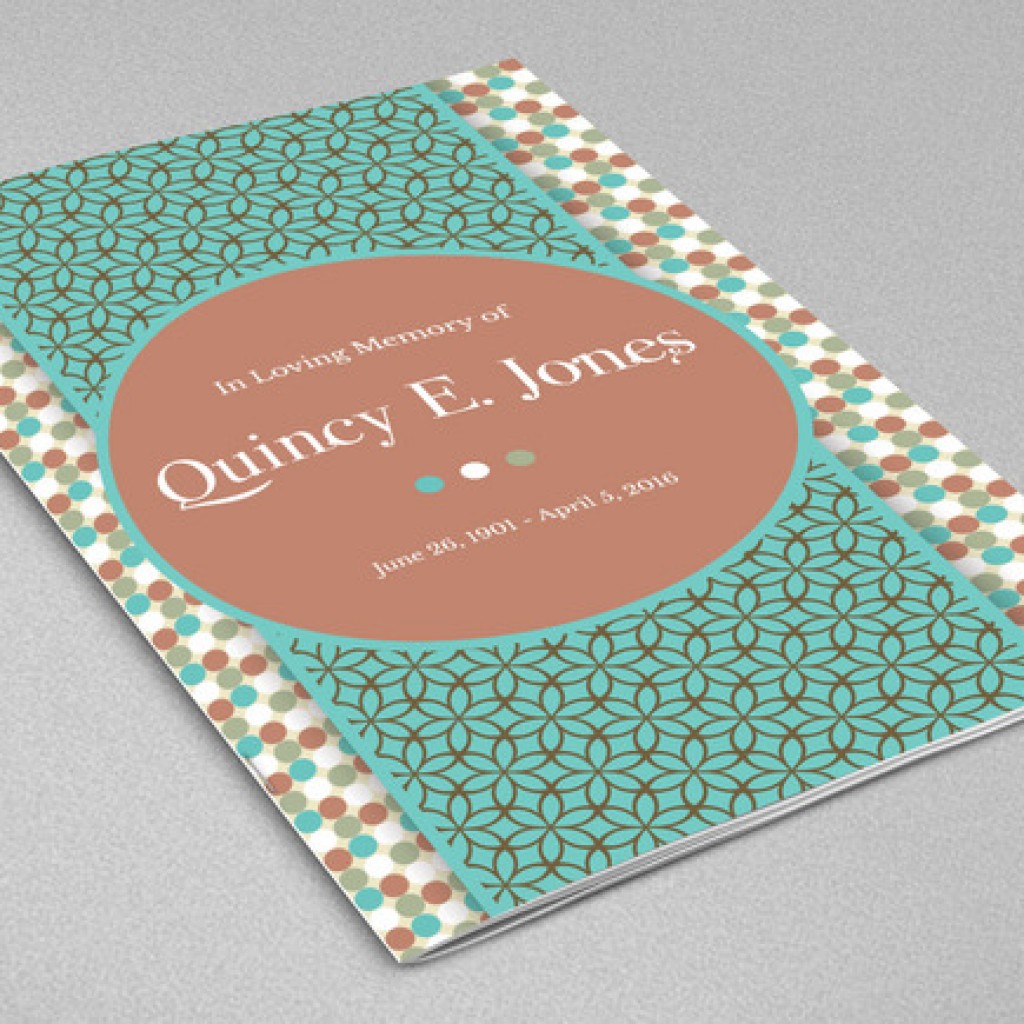 Turquoise Funeral Program Template