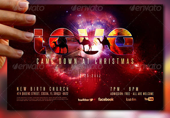 Love Came Down Christmas Flyer Template