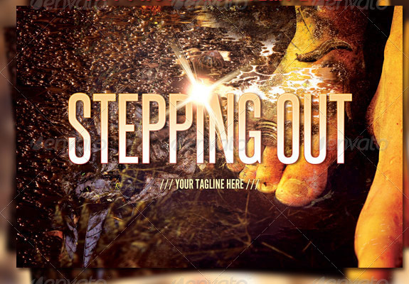 Stepping Out Church Postcard Template