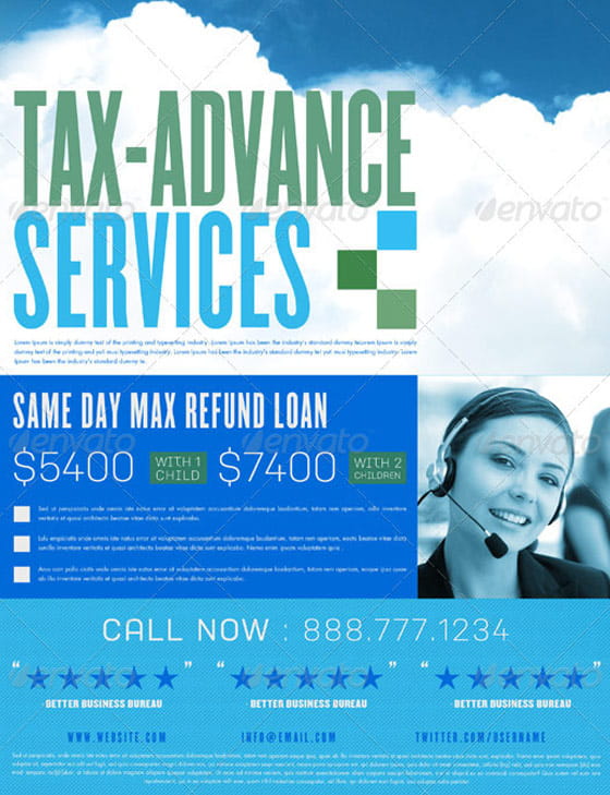 Tax Advance Flyer and Business Card Template Tax Advance Flyer and Business Card Template