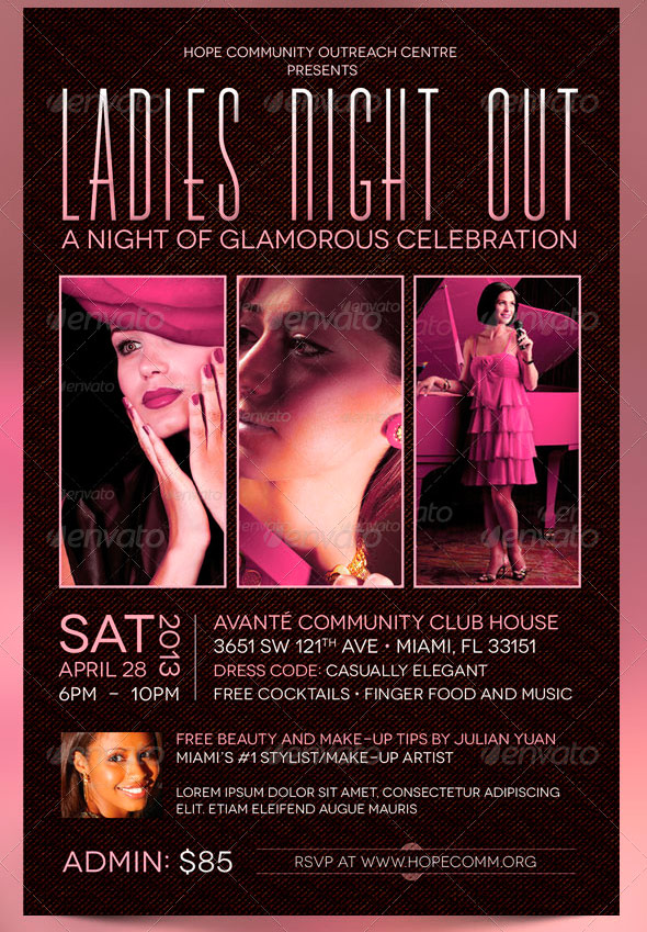 Ladies Night Out Poster and Flyer Template