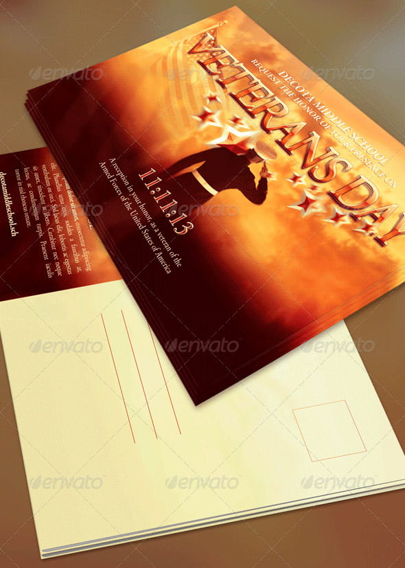 Veterans Day Mailer Invite Template