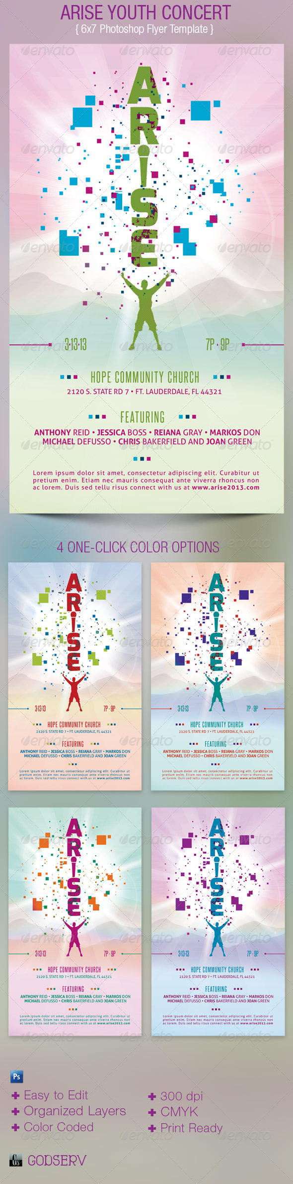 Arise Youth Concert Flyer-Template-Preview