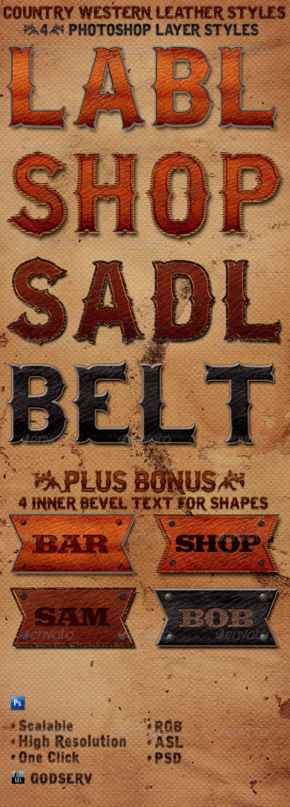 Country-Western-Leather--Photoshop-Styles-Preview