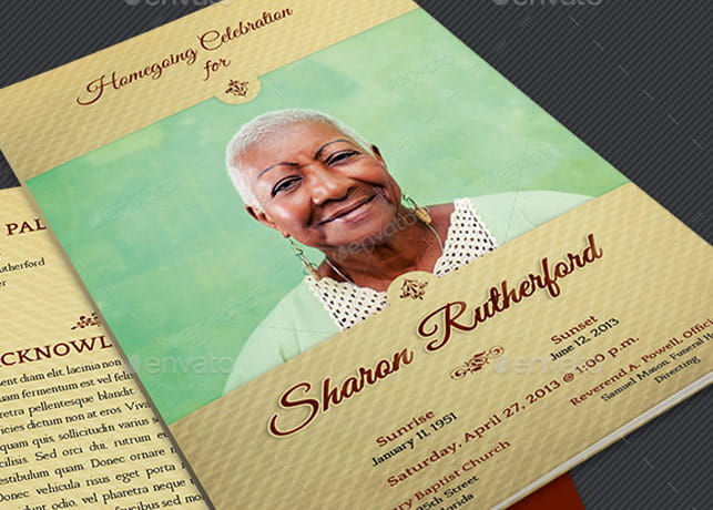 Home Going Funeral Program Template