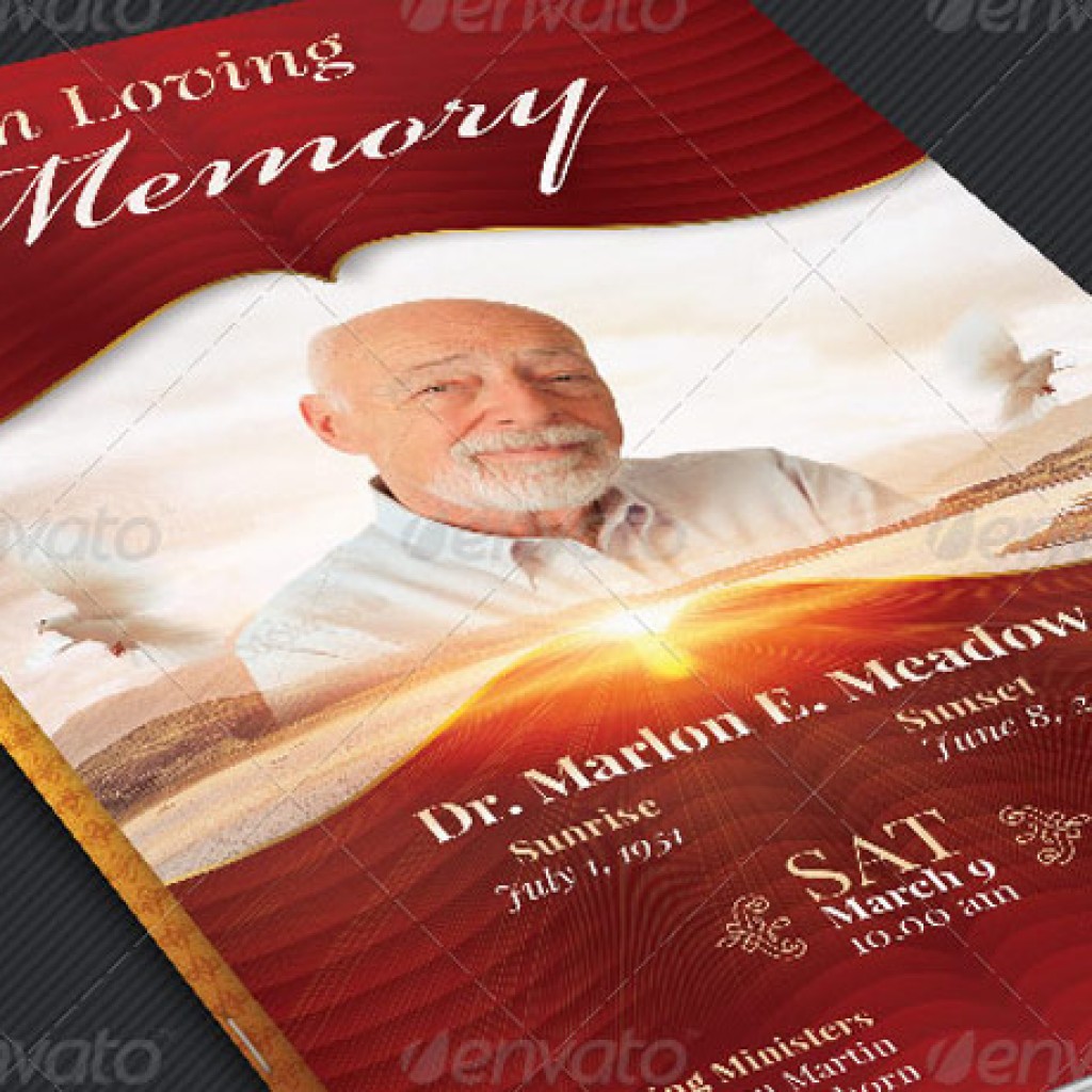 Loving Memory Funeral Program Template
