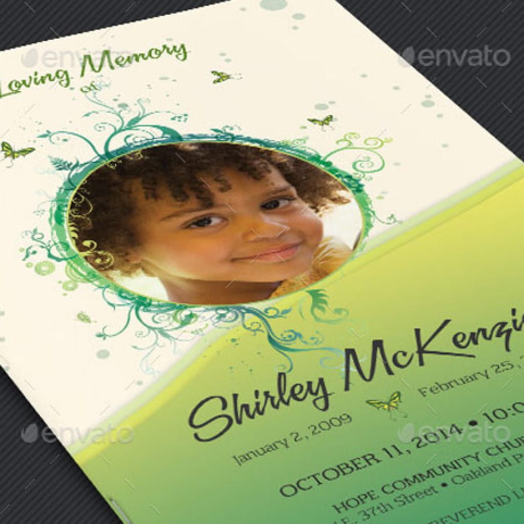 Princess Funeral Program Template