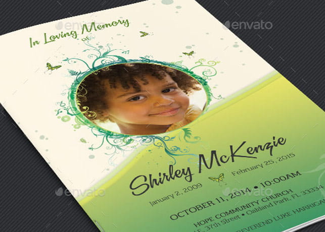 Princess Funeral Program Template