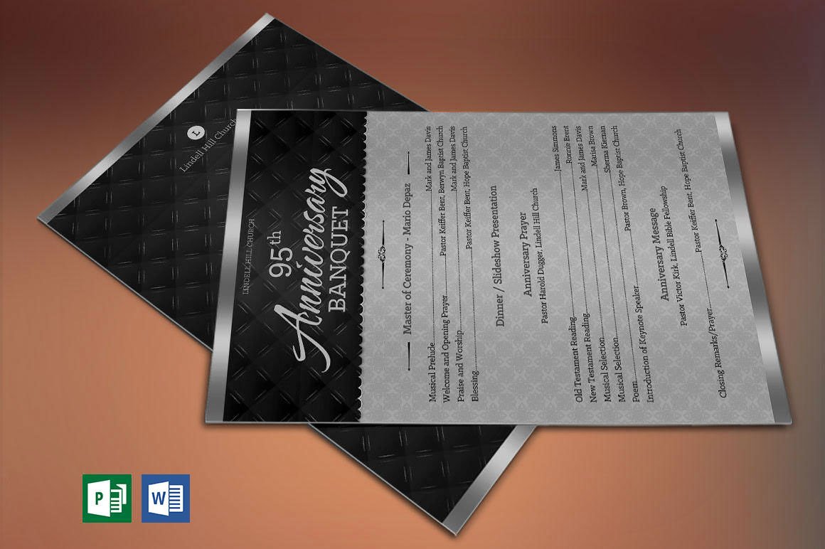 Silver Church Anniversary Program One Sheet Publisher Word Template