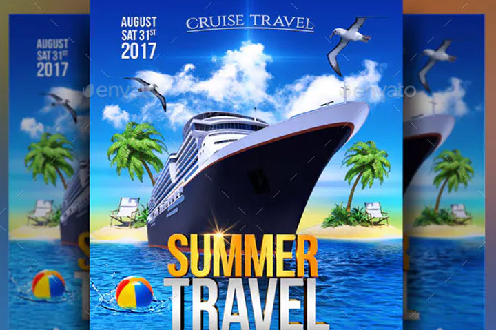 summer travel Flyer Template